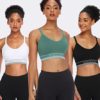 ANGOOL Strappy Sports Bras for Women, Longline Medium Support Yoga Bra Wirefree Padded Sports Bra with Adjustable Straps - Image 2