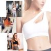 MATHACINO One Shoulder Sports Bra for Women Sexy Cute Workout Yoga Bra Medium Support - Image 6