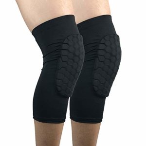 ESGTON Knee Pads EVA Padded Crashproof Leg Sleeve Compression Knee Braces (1 Pair), Youth & Adult - Basketball Volleyball Football-Black