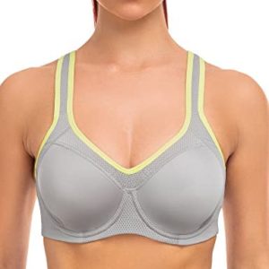 ZeroBound Women's High Impact Sports Bra Underwire Full Support Lightly Lined Workout Adjustable Straps Plus Size Bras