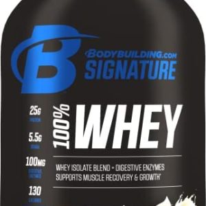 Bodybuilding.com Signature 100% Whey Protein Powder | 25g of Protein per Serving (Vanilla, 5 Lbs)