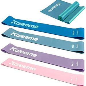 Resistance Loop Bands for Legs and Butt, Pack of 4 Different Resistance Levels Elastic Band for Full Body Workout, Pilates, Yoga, Home Fitness, Muscle Training, Physical Therapy