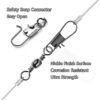 50/250pcs Fishing Barrel Swivels with Safety Snaps Swivel Stainless Steel High Strength Interlock Snap Swivels Rolling Connector Black Nickel Solid Ring Freshwater Fishing Tackles Accessories - Image 4