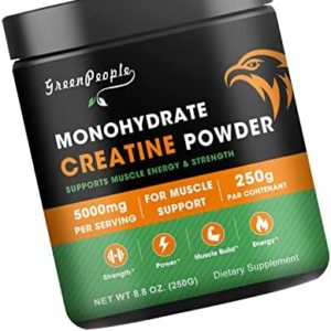 GreenPeople Creatine Monohydrate 250 Grams Powder - Unflavored Vegan | Keto Creatine Powder for Muscle Builder & Muscle Recovery - Pure Creatine Supplement for Pre Workout - 50 Servings
