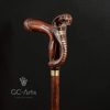 Wooden Walking Stick Cane for Men Women - Wood Carved Cobra Snake Stylish Gift for Old Elderly People - Image 5