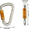 SOB Auto Locking Climbing Carabiner Clips 2Pack Heavy Duty Asymmetrical Carabiner Connector Used for Rappelling Gear Rescue Outdoor Projects Dog Leash - Image 3