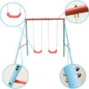 HaoKang Kid's Swing Set with Steel Frame Stand Two Swings for Children Play Outdoor Garden - Image 3