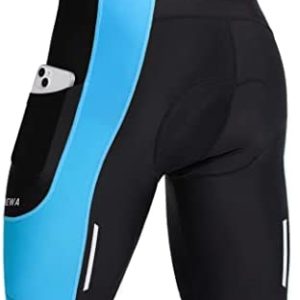 Bikewa Men's Bike Shorts 3D Padded Cycling Biking Underwear Road Riding MTB Biker Bicycle UPF 50+ Shorts Zipper Pockets