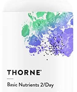 Thorne Basic Nutrients 2/Day - Comprehensive Daily Multivitamin with Optimal Bioavailability - Vitamin and Mineral Formula - Gluten-Free, Dairy-Free, Soy-Free - 60 Capsules - 30 Servings