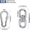 WENORA 5Pcs M6 304 Stainless Steel Swivel Ring Double Ended Swivel Eye Hook, 5Pcs M6 Spring Hook, for Marine Mooring Swivel Tree Swing, Hanging Hammock, Hanging Rotating Device - Image 2
