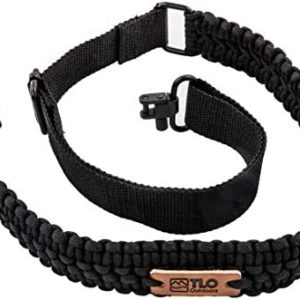 TLO Outdoors Paracord Gun Sling - Tactical 2-Point Rifle Sling, Extra Wide, Adjustable Strap with Swivels for Rifle, Shotgun, and Crossbow for Hunting, Shooting, Gun Safety (550 Rated Nylon)