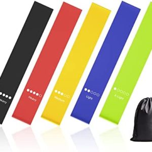 AITUSI Resistance Bands, Exercise Workout Loop Bands for Legs Arms, 5 Set of Different Resistance Levels Elastic Bands for Women and Men for Yoga, Gym, Training, with Carry Bag and Instruction Guide