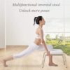 XIANGJI Headstand Bench Yoga Inversion Trainer Wooden Yoga Inverted Stool, Multifunctional Fitness Chair Home Yoga Auxiliary Stool Gym Yoga Stool Relieve Fatigue and Shape Body Idea for Workout - Image 8