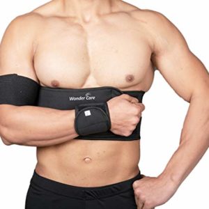 Wonder Care-Left Right Shoulder Immobilizer Arm Sling Elastic Brace for Clavicle Collar Bone Dislocation Subluxation Shoulder stabilizer Compression Brace After Rotator Cuff Surgery (Black, Universal(30"-41"))