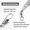 50/250pcs Fishing Barrel Swivels with Safety Snaps Swivel Stainless Steel High Strength Interlock Snap Swivels Rolling Connector Black Nickel Solid Ring Freshwater Fishing Tackles Accessories - Image 3