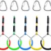 Colorful Swing Gymnastic Bar Rings, Outdoor Backyard Play Sets & Playground Equipment for Ninja Slackline, MonSkey Ring, Climbing Ring, Obstacle Ring, 5 Pack - Image 5