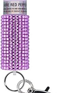 SABRE Jeweled Pepper Spray, Fashionable Monochromatic Design, Quick and Easy Access Snap Clip for Secure Attachment and Key Ring