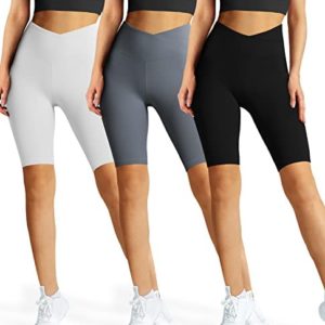 Bluemaple 3 Pack Biker Shorts Women High Waisted-8" Womens Workout Running Athletic Spandex Soft Shorts for Yoga