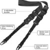 CVLIFE Two Points Sling with Length Adjuster Traditional Sling with Metal Hook for Outdoors Black 2 Pack - Image 2