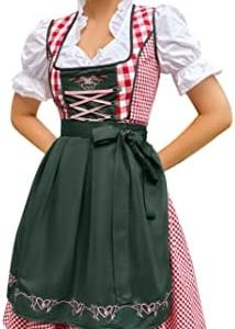 KOJOOIN Women's Oktoberfest Dress Costume German Dirndl Dress for Bavarian Oktoberfest Carnival Halloween