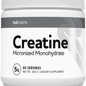 Nui Nutra Creatine Monohydrate Powder Supplement (Micronized) | 300G | Muscle Mass, Strength, and Performance Improvement for Men and Women | Pre Workout Energy & Post Workout Recovery | Unflavored