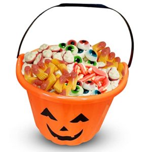 Fusion Select 3Lb+ Bulk Halloween Gummy Candy with Bucket Spooky Gummies Candy Food Snacks - Creepy Party Bag Favors For Trick Or Treat - Scary Novelty Chewy Bites