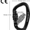 Paliston Locking Carabiner - 25kN 5600lb Climbing Carabiner Screw Gate D Shape Carabiner - Image 3