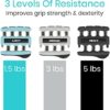 Vive Hand Grip Strengthener (3 Pack) - Guitar Digit Exerciser - Hand Grip Workout Equipment for Musician, Rock Climbing and Therapy - Master Gripper Exercise Tool - Forearm Muscle Strengthening Kit - Image 7