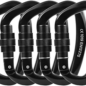 Paliston Locking Carabiner - 25kN 5600lb Climbing Carabiner Screw Gate D Shape Carabiner