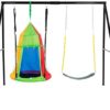 Simply Cones Saucer Swing Set for Kids - 440lbs Max Weight Capacity, Indoor & Outdoor Play Set with Round Swing & Regular Swing Seat - Heavy Duty Steel A-Frame, Easy to Assemble, Accessories Included - Image 2