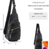 EMPERIA Faux Leather Small Sling Backpack Multipurpose Chest Bag Hiking Travel Daypack Rushsack Outdoor Black - Image 3