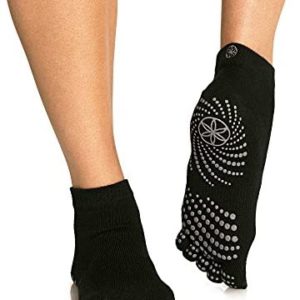 Gaiam Grippy Yoga Socks for Women & Men – Full Toe Non Slip Sticky Grip Accessories for Yoga, Barre, Pilates, Dance, Ballet