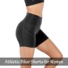 WANGRENL Biker Shorts for Women High Waist Yoga Shorts Tummy Control Workout Running Shorts with Pockets - Image 4