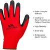 ACKTRA Coated Nylon Safety WORK GLOVES 12 Pairs, Knit Wrist Cuff, Multipurpose, for Men & Women, WG008 Red Polyester, Black Latex, Medium - Image 7