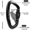 Paliston Locking Carabiner - 25kN 5600lb Climbing Carabiner Screw Gate D Shape Carabiner - Image 4