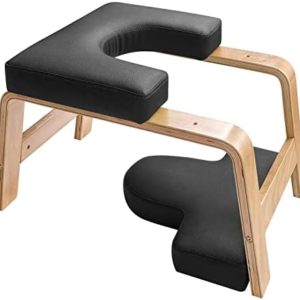 LTGBHKL Yoga Assist Chair, Back Pain Relief Chair, Foldable Balance Handstand Training Tool - Yoga Handstand Bench Press Trainer. (Black)