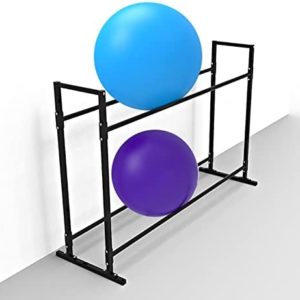 Heavy Duty Yoga Ball Holder Storage Organizer, Metal Floor Standing Yoga Balls Display Stand, for Home Gym, Studio, or Commercial (Color : Black)