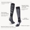 Ski Socks 2 Pair Skiing Socks Women Men Thermal Long Knee High Warm Winter Snow Skating Snowboarding Socks with Elastic Cuff - Image 5