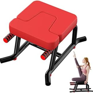DUTUI Stable Yoga Headstand Bench - Ideal Yoga Inversion Chair with Armrests and Thickened Shoulder Cushion,Suitable for Home Use,Red