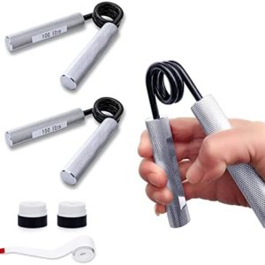 Grip Strength Trainer - 2 PCS Hand Grip Strengthener, Forearm Strengthener, Aluminium Alloy Heavy Duty Hand Exercisers for Strength