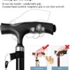 Seniors Walking Cane with LED Light,Lightweight and Portable Aluminum Collapsible Cane,5 Level Adjustable Pivoting Quad Base Walking Cane for Adults Men Women - Image 3