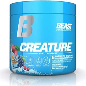 Beast Sports Nutrition Creature, Fruit Blast - 30 Servings - 5 Forms of Creatine + Creatine Optimizers - Improve Strength, Muscle Tone, Endurance, Recovery & Energy Production