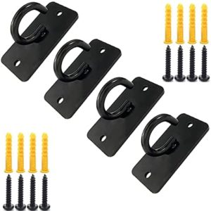 Ykendz 4 PCS Resistance Band Wall Anchor, Wall Mount Workout Anchors, Exercise Station Strap Anchor for Resistance Bands, Suspension Training, Yoga Swings, Stretching, Body Weight Straps, Home Gym