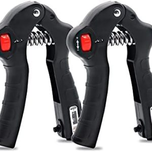 Aceart Grip Strength Trainer Smart Counting Adjustable Resistance 22-88 Pounds, Hand Grip Strengthener for Athletes Muscle Building and Injury Recovery, 2 Pack