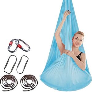 ALINSAM Aerial Yoga Hammock, 4 Meter Premium Silks Flying Hammock Swing, Anti-Gravity Yoga Inversion Exercises Improved Flexibility & Core Strength,C