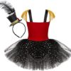 RUNQHUI Kids Girls Circus Show Ringmaster Costume Princess Dance Leotard Christmas Halloween Fancy Dress - Image 2