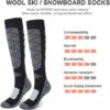 Ski Socks 2 Pair Skiing Socks Women Men Thermal Long Knee High Warm Winter Snow Skating Snowboarding Socks with Elastic Cuff - Image 3