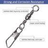 JSHANMEI 150PCS Fishing Swivels Barrel Swivels with Safty Snaps Fishing Connector Snap Swivels Solid Rings Fishing Tackle Accessories - Image 2