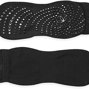 Gaiam Grippy Fit Yoga Socks - Non Slip Sticky Gripper Socks - Accessories for Women & Men - Sweat Resistant - for Pilates, Yoga, Dance, Workouts, and General Fitness - Black, One Size Fits Most
