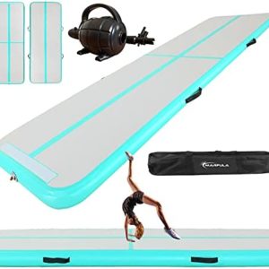 Marfula Inflatable Air Track Mat Gymnastics Mat Training Mats 4 inches Thickness With Carry Bag / Electric Pump For Home Use/Training/Cheerleading/Yoga/Water